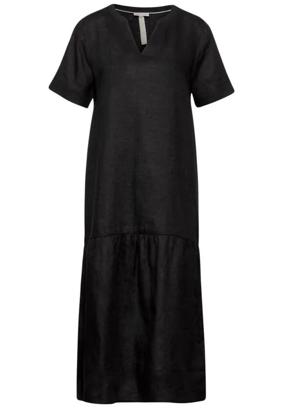 143861- Black Maxi Linen Tunic Dress - Street One