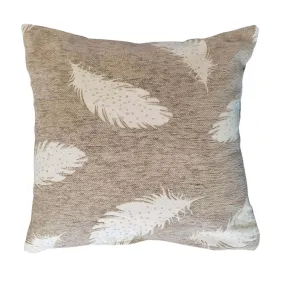 18 Cushion Feather Design - Ecru