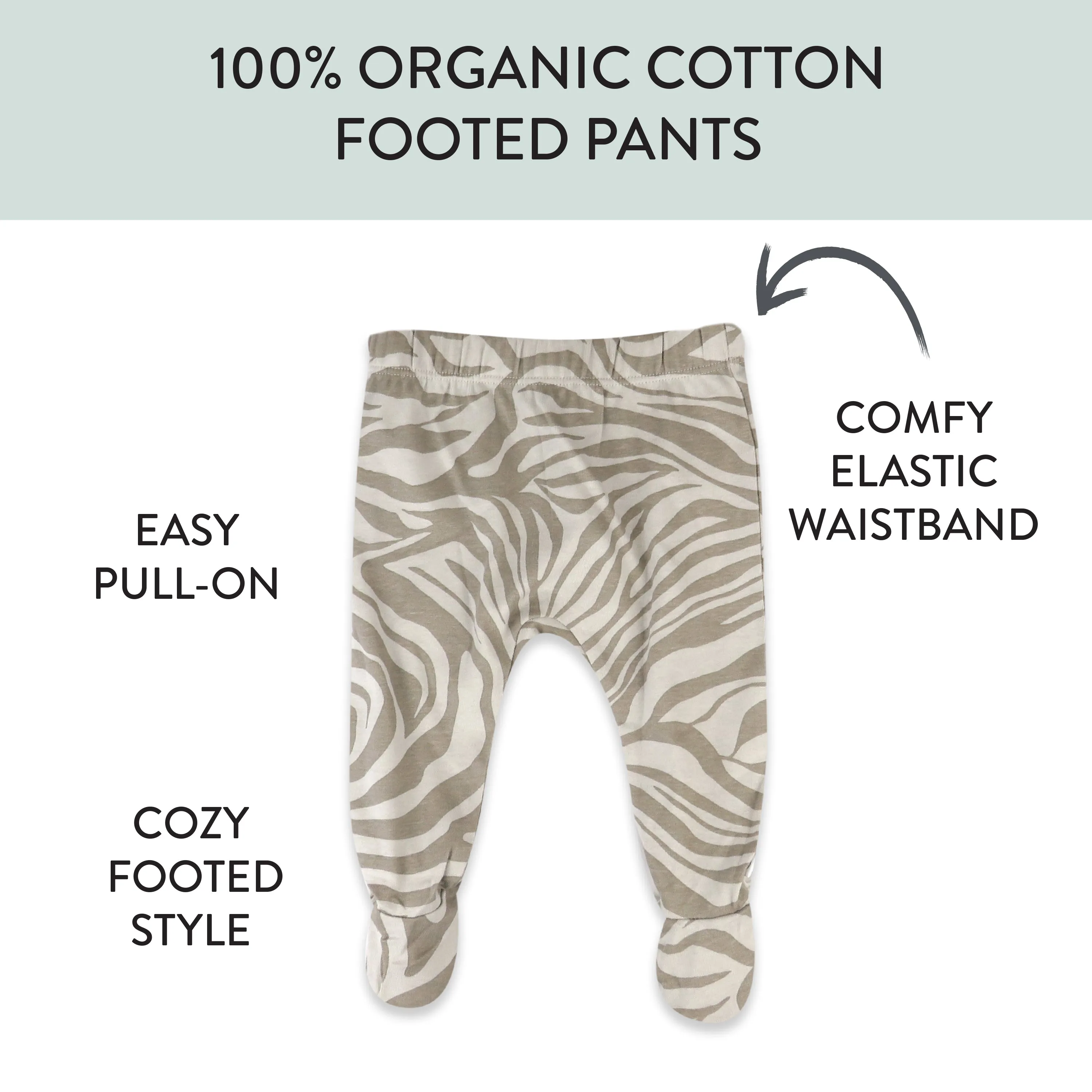 3-Pack Organic Cotton Footed Pants