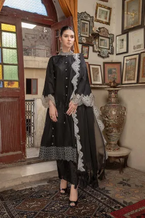 3 Pc Unstitched Embroidered Lawn With Chiffon Dupatta CQ-07