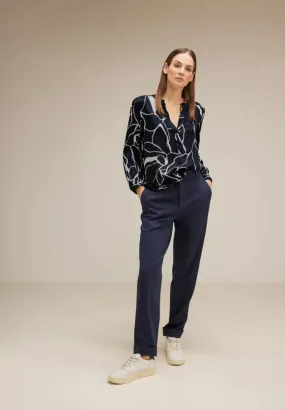 344279- Navy Satin Blouse - Street One