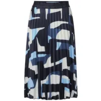 361427- Blue Print Pleated Skirt - Street One