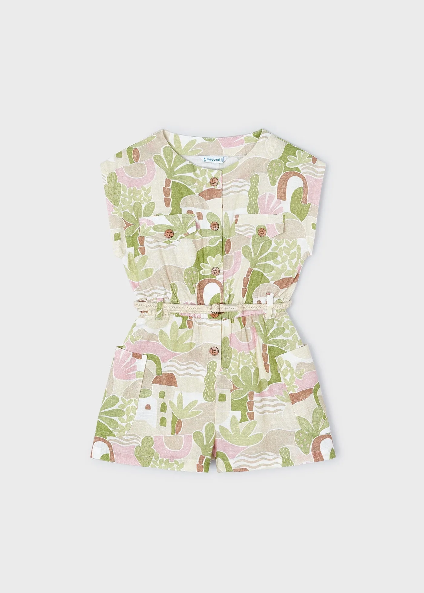 3861 - Printed romper for girl - Apple