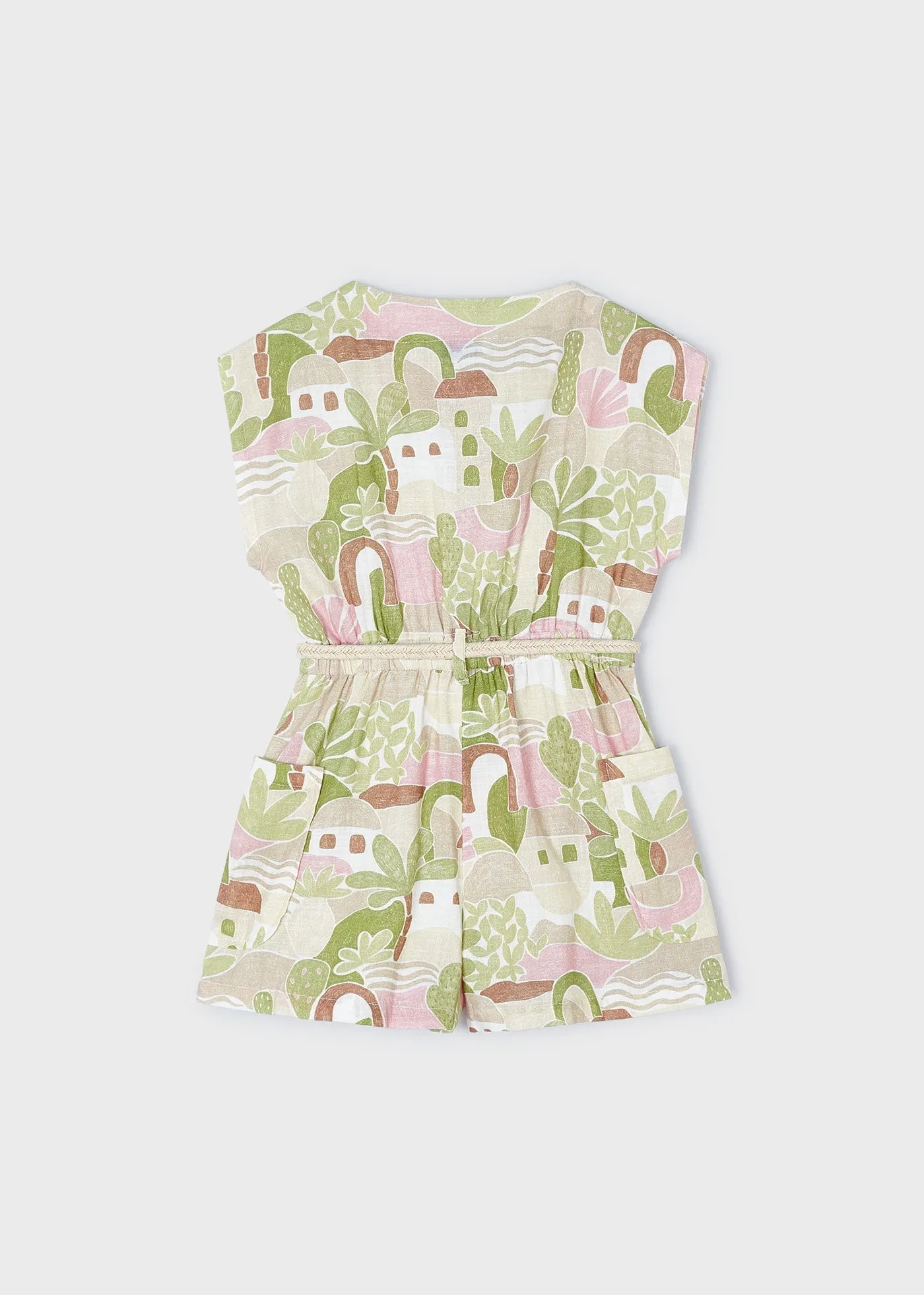 3861 - Printed romper for girl - Apple