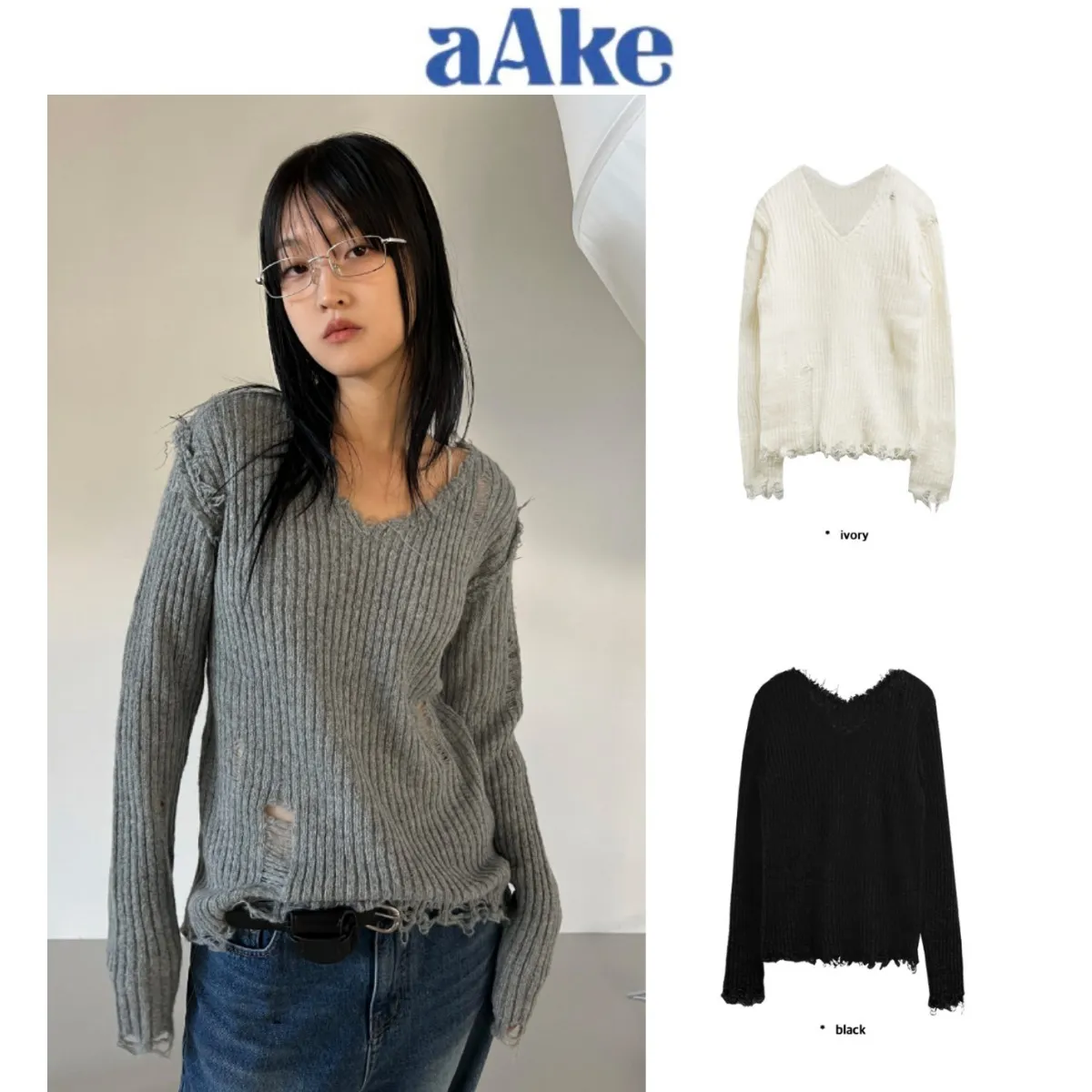 AAKE  |Street Style V-neck & Crew neck