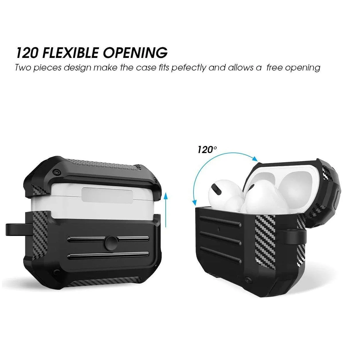 AirPods Pro Rugged Shockproof Case with Keychain