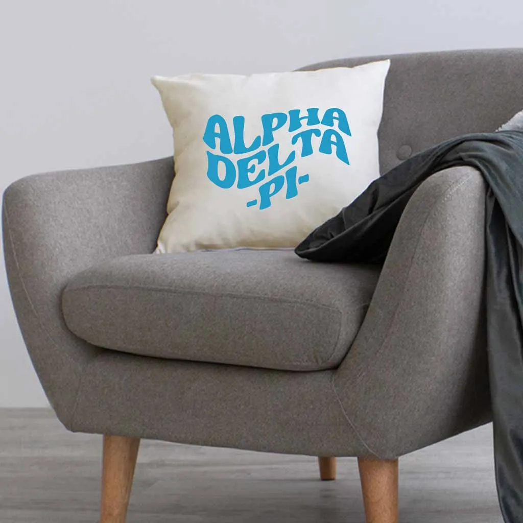 Alpha Delta Pi Greek Mod Design on a Sorority Throw Pillow for Dorm Room or Apartment Decor