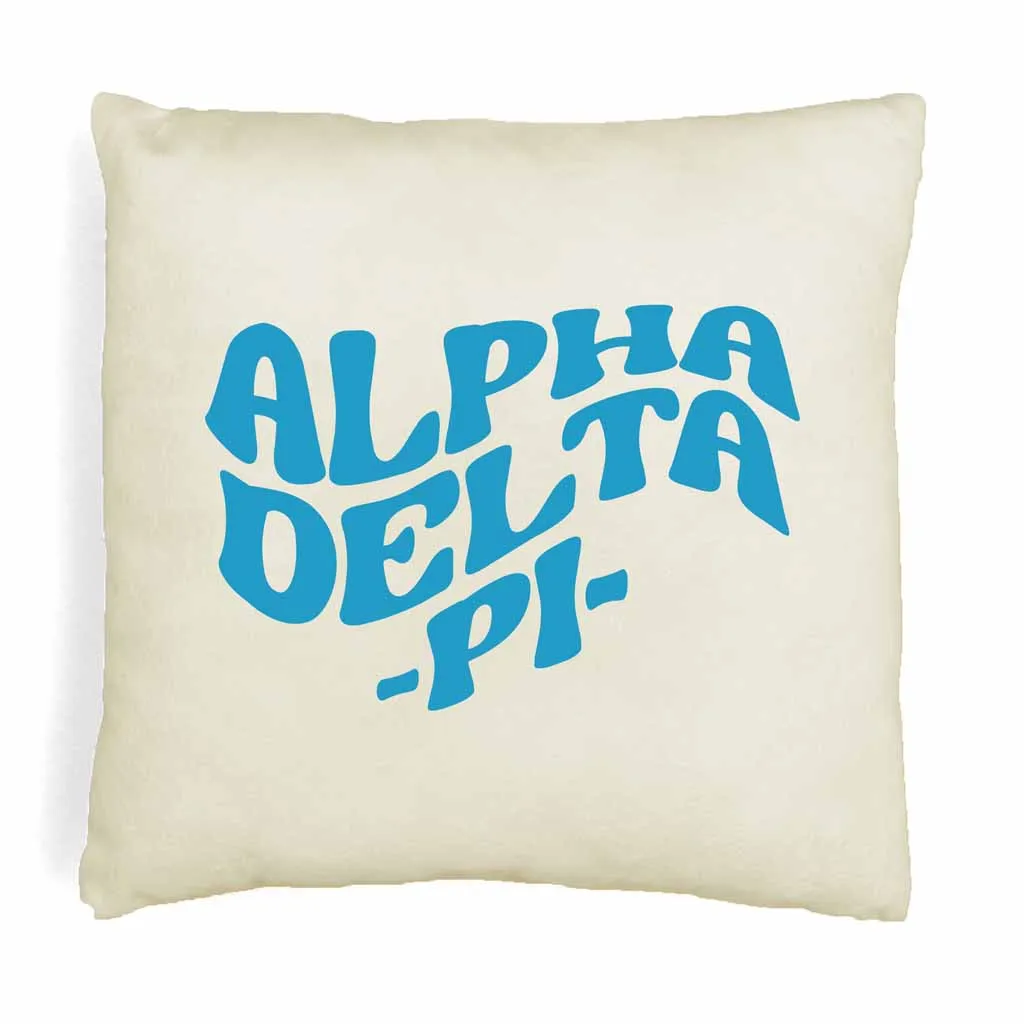 Alpha Delta Pi Greek Mod Design on a Sorority Throw Pillow for Dorm Room or Apartment Decor