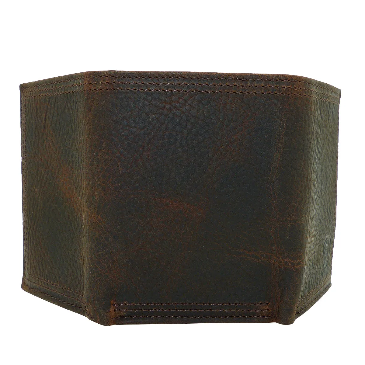 Ariat Western Mens Leather Shield Dark Brown Rowdy Tri-Fold Wallet