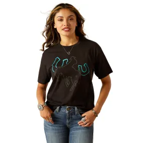 Ariat Women's Black Bronc Horseshoe Tee