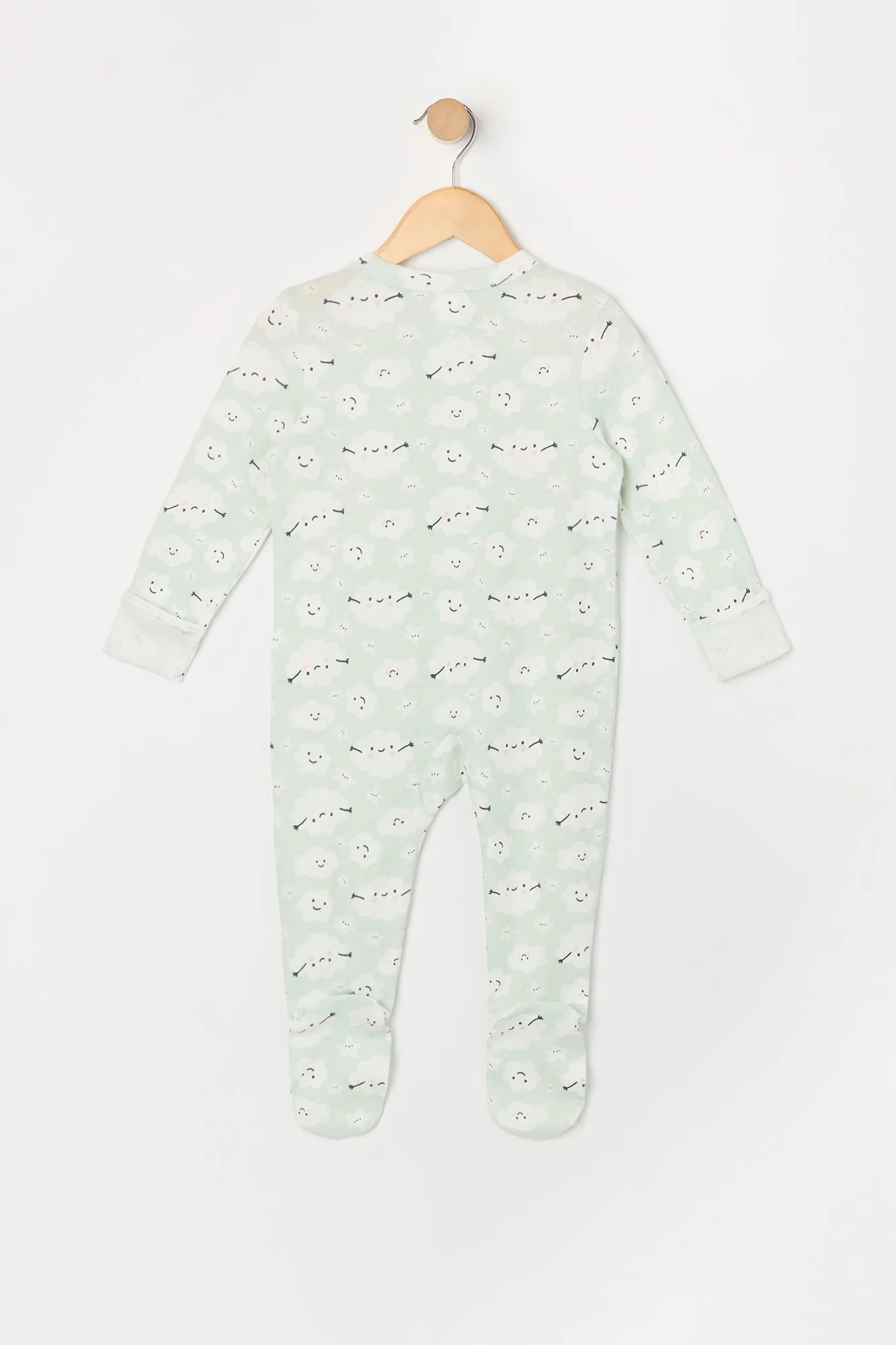 Baby Cloud Print Footed One Piece Pajama (2 Pack)