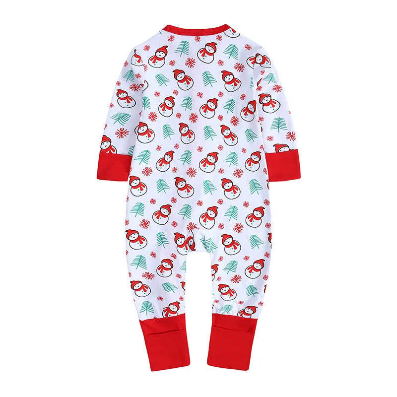 Baby Kid Girls Boys Color-blocking Cartoon Print Christmas Jumpsuits Wholesale 23101510