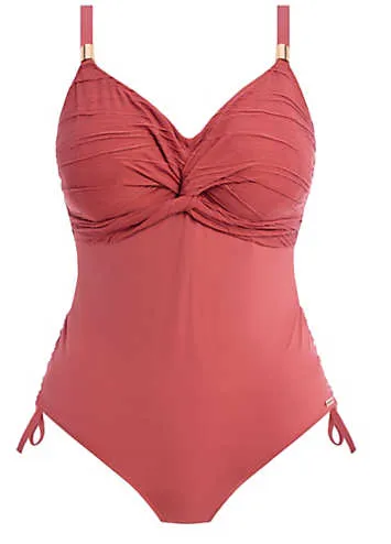 Beach Waves Underwired Twist Front Swimsuit with Adjustable Leg by Fantasie | Look Again