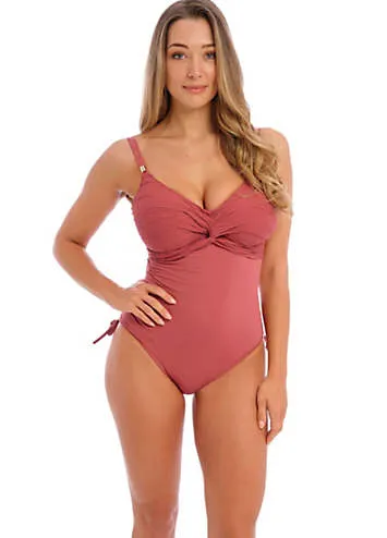 Beach Waves Underwired Twist Front Swimsuit with Adjustable Leg by Fantasie | Look Again