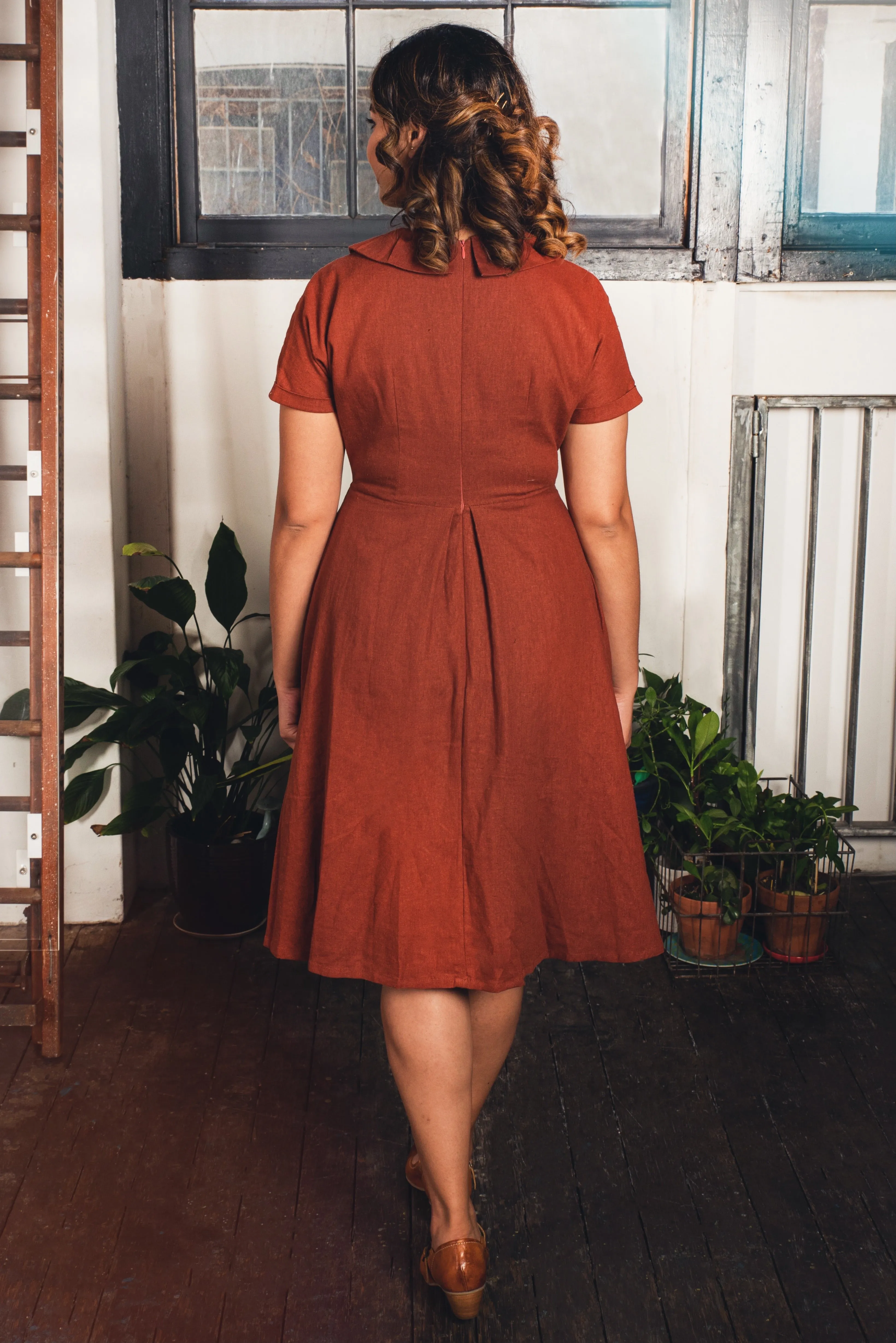 Bette Rust Cotton Dress