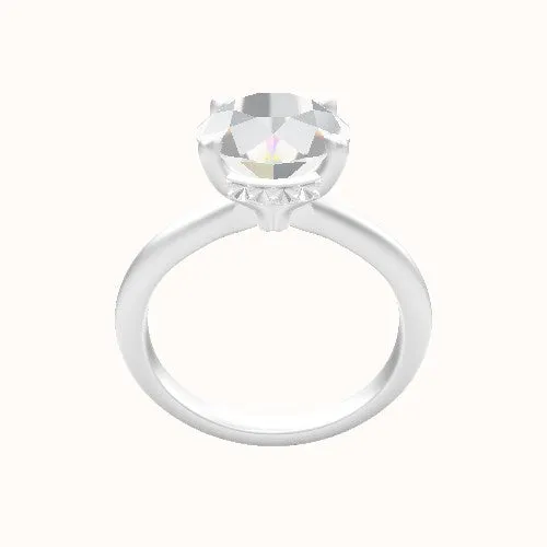 Beveled Solitaire Engagement Ring With Front set gallery Head