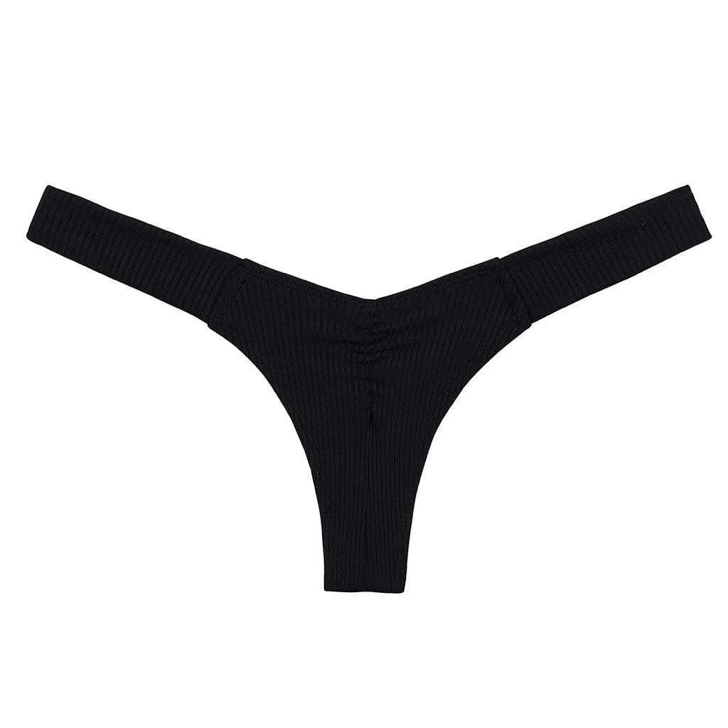 Black Rib Uno Bikini Bottom