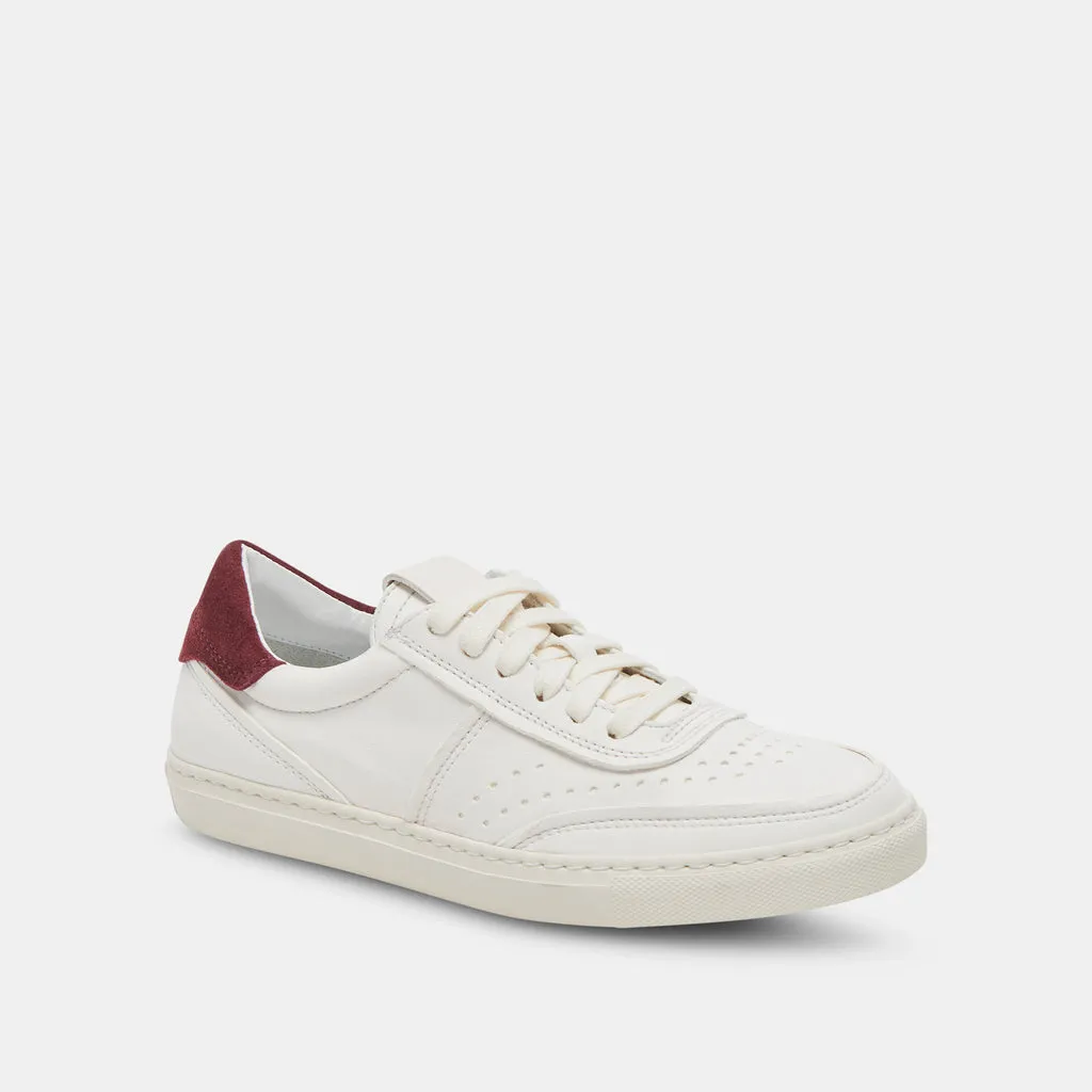 BODEN SNEAKERS WHITE MAROON LEATHER– Dolce Vita 6923806801986