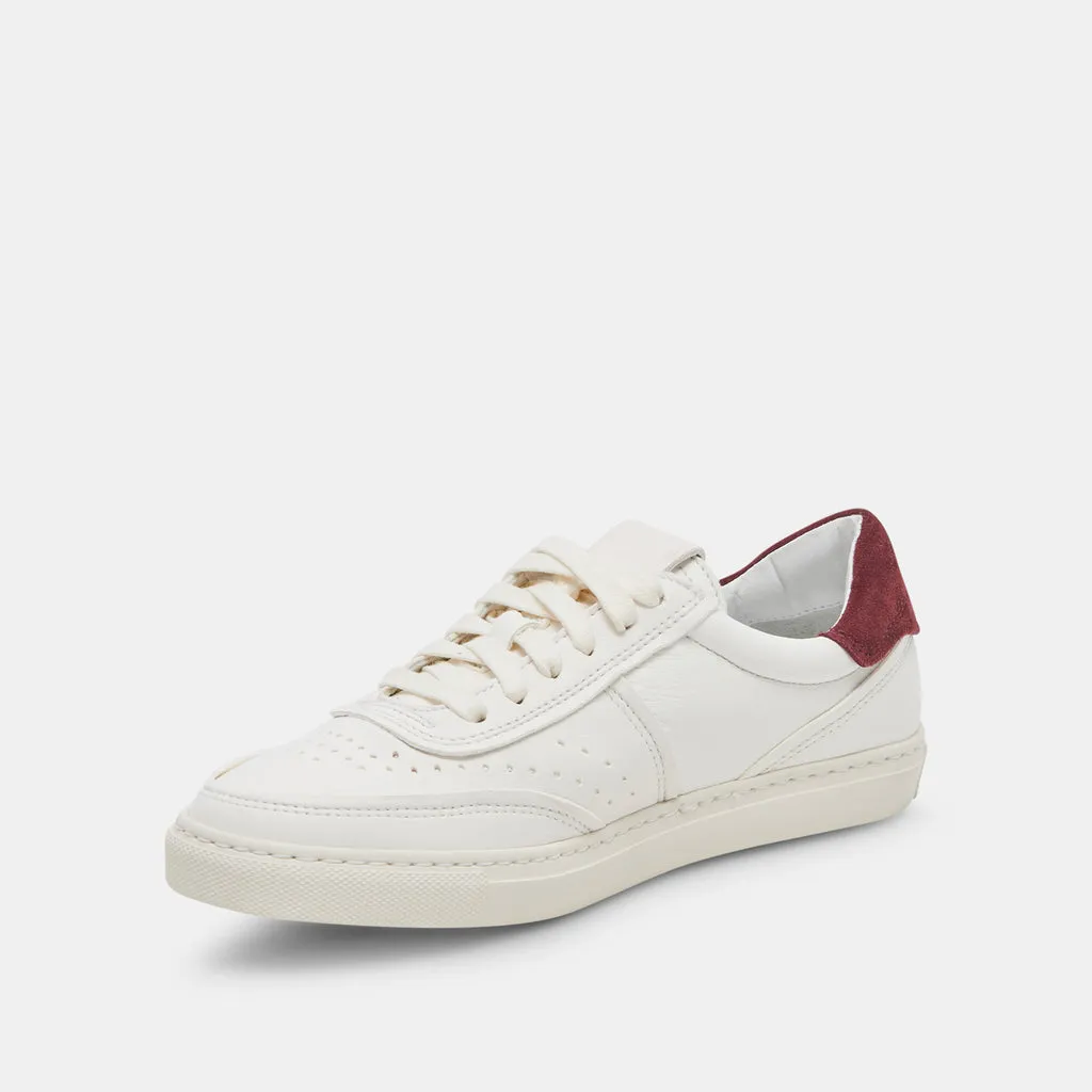 BODEN SNEAKERS WHITE MAROON LEATHER– Dolce Vita 6923806801986