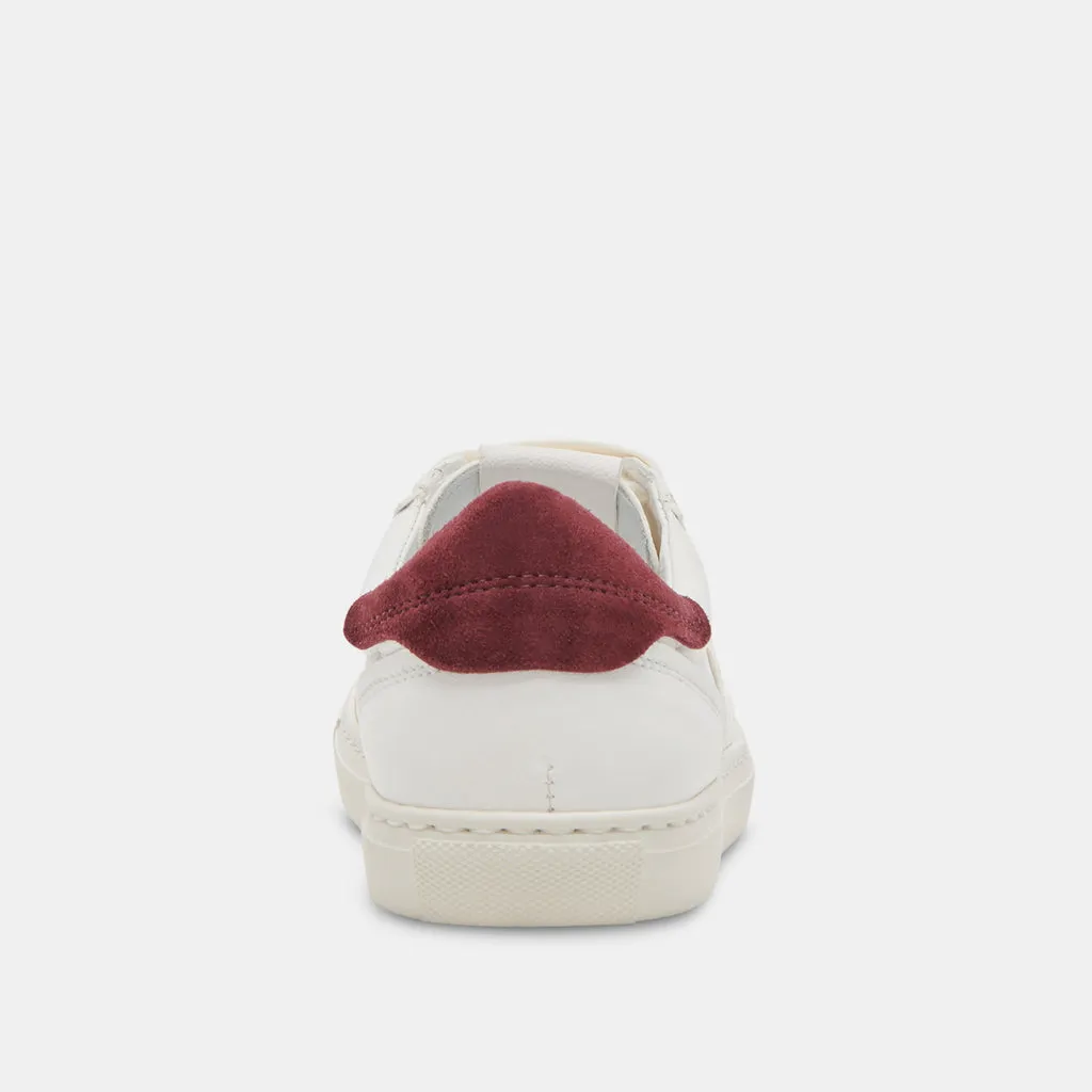 BODEN SNEAKERS WHITE MAROON LEATHER– Dolce Vita 6923806801986