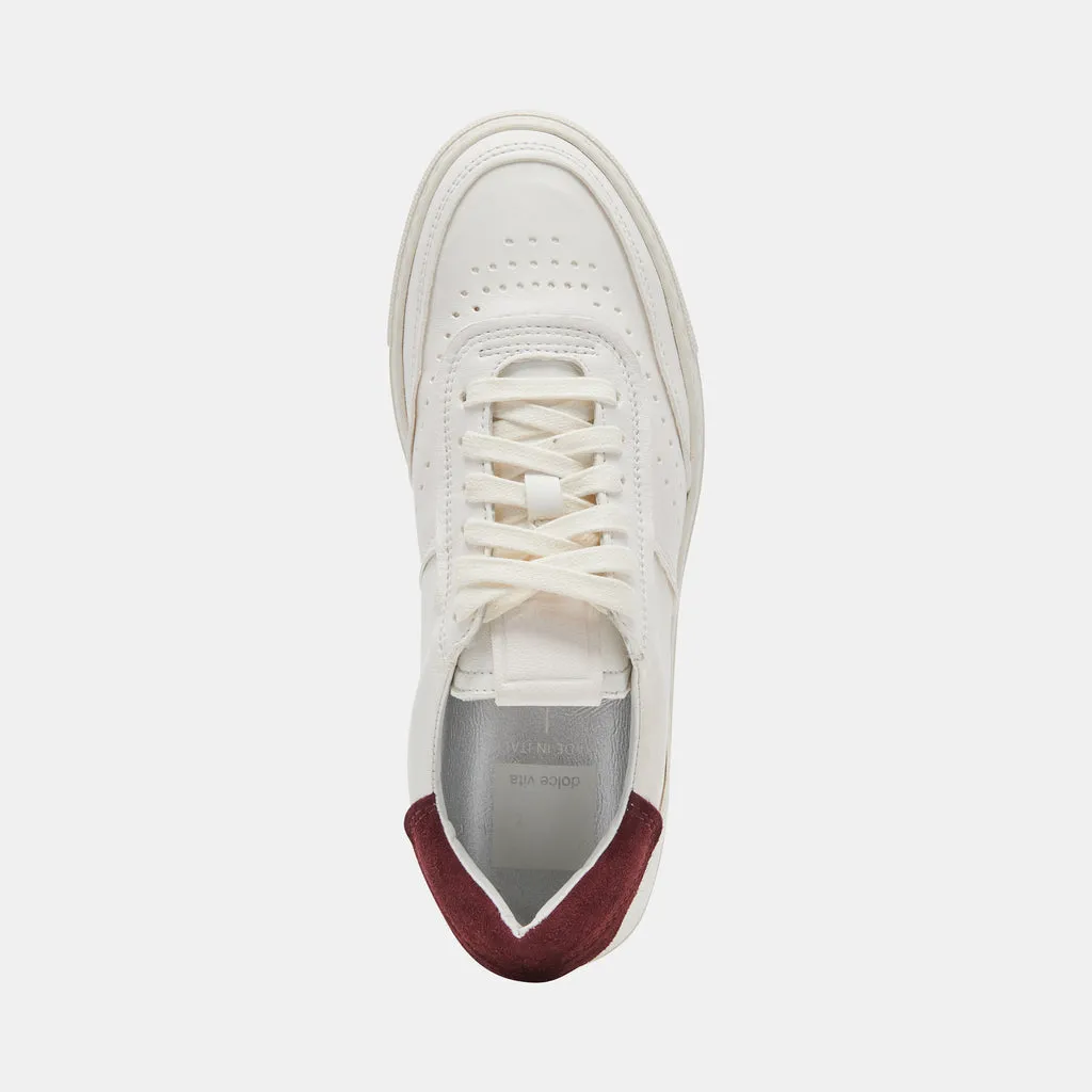 BODEN SNEAKERS WHITE MAROON LEATHER– Dolce Vita 6923806801986