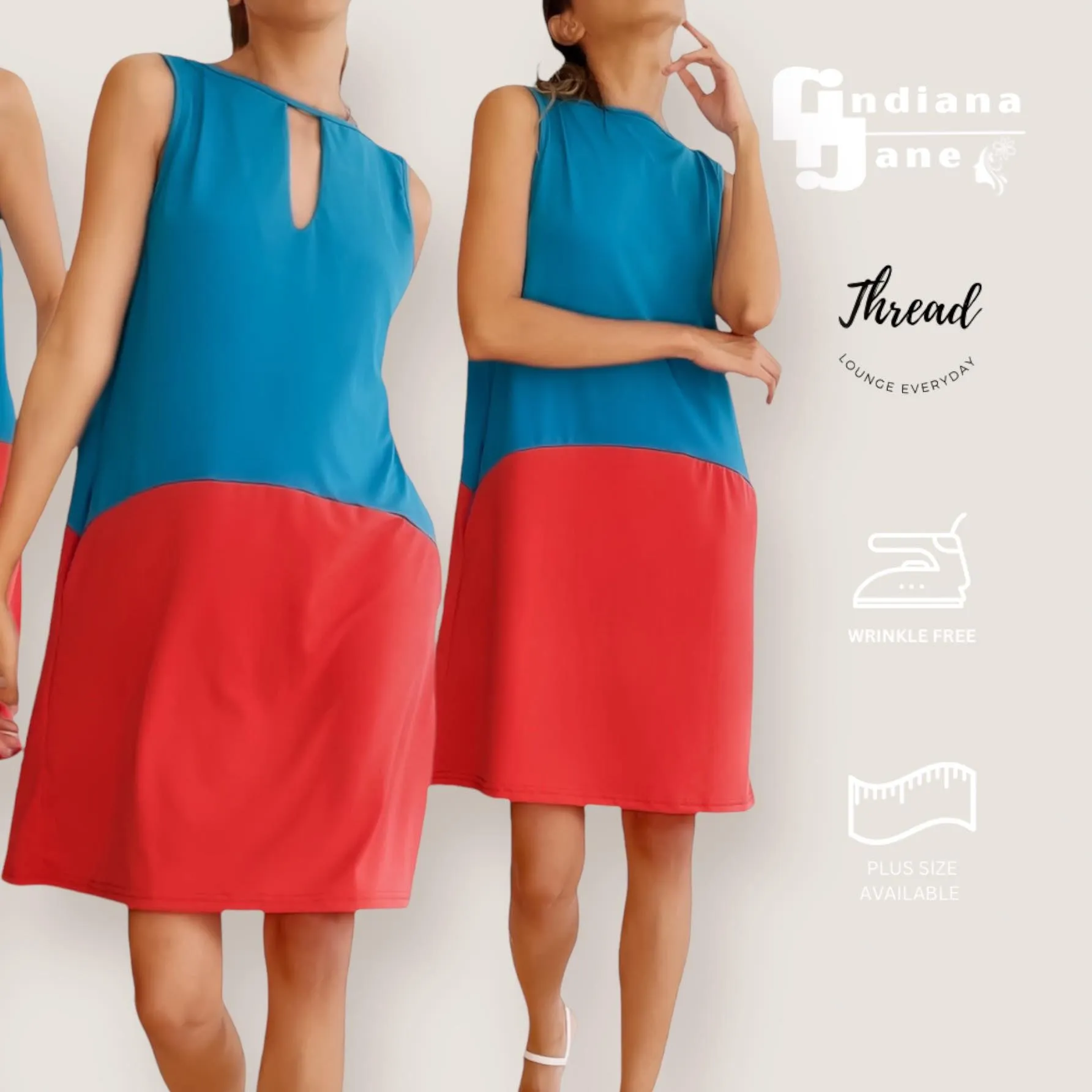 CALLA Color Block Keyhole Shift Dress