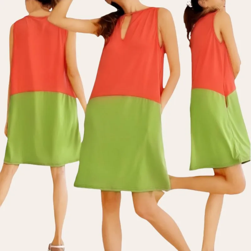 CALLA Color Block Keyhole Shift Dress