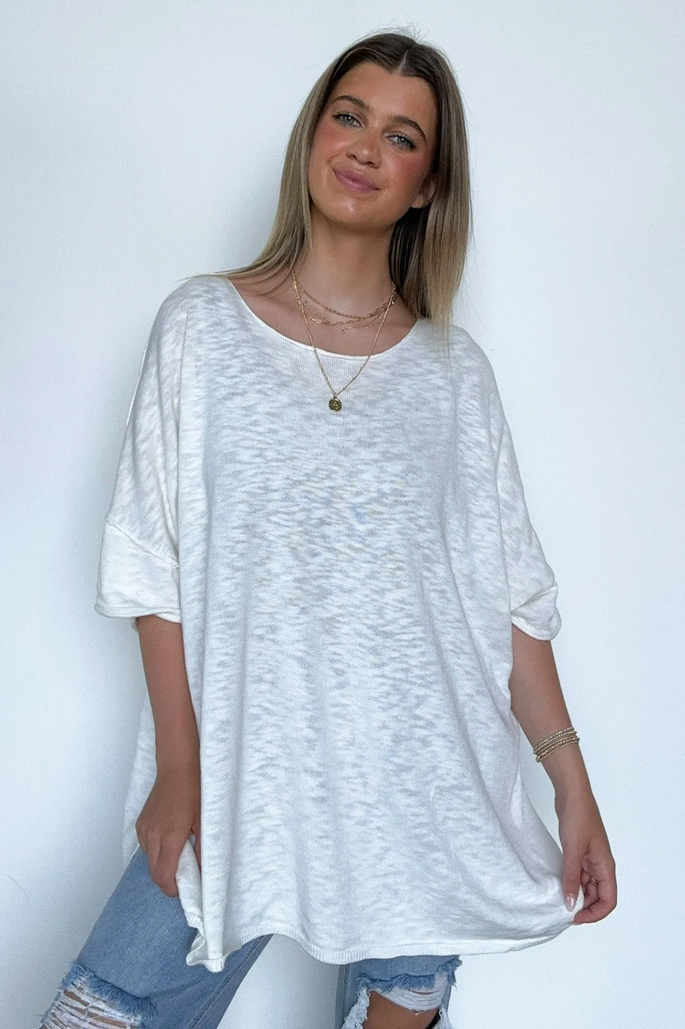 Casual Essence Raw Edge Oversized Top