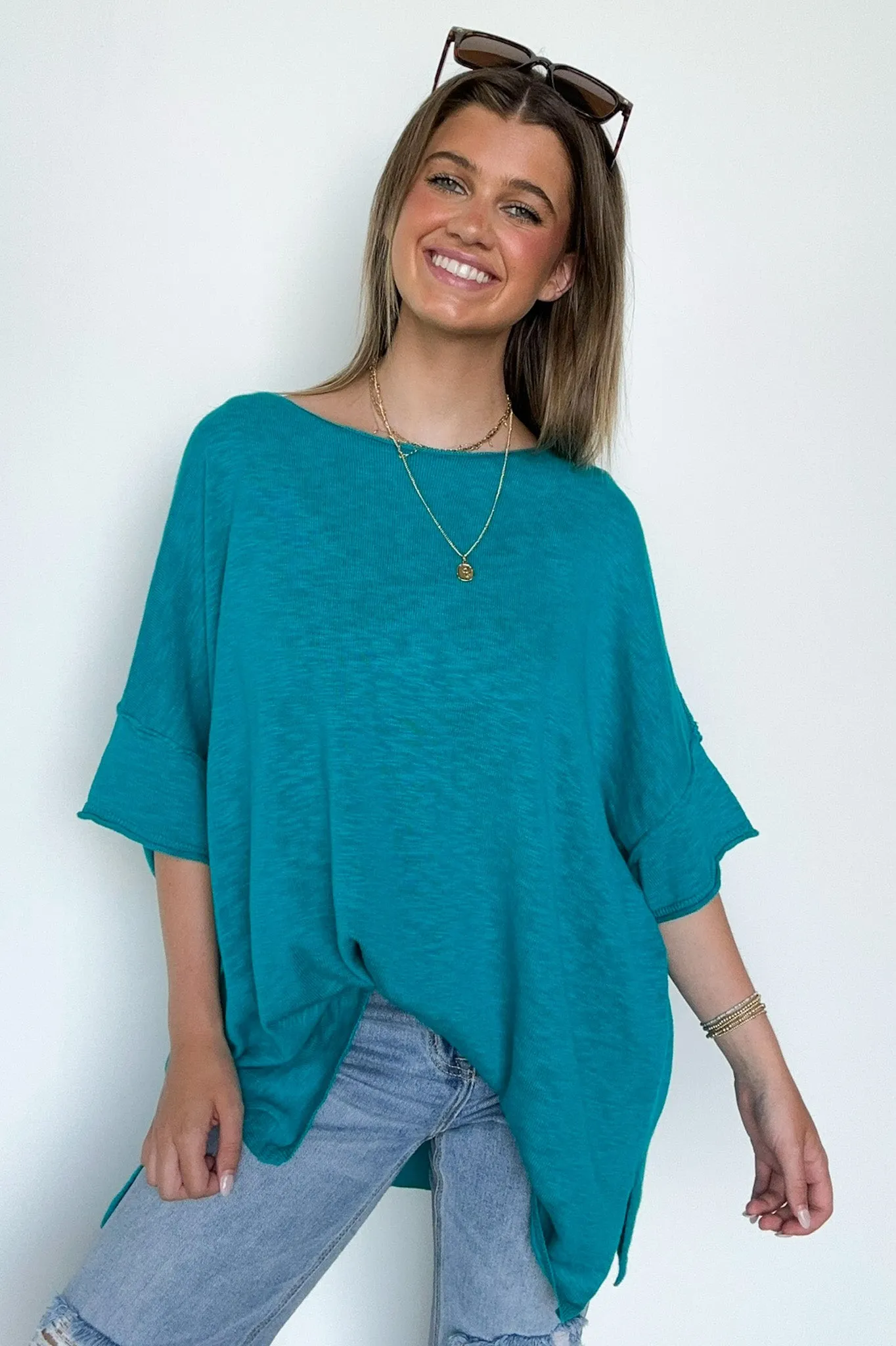 Casual Essence Raw Edge Oversized Top