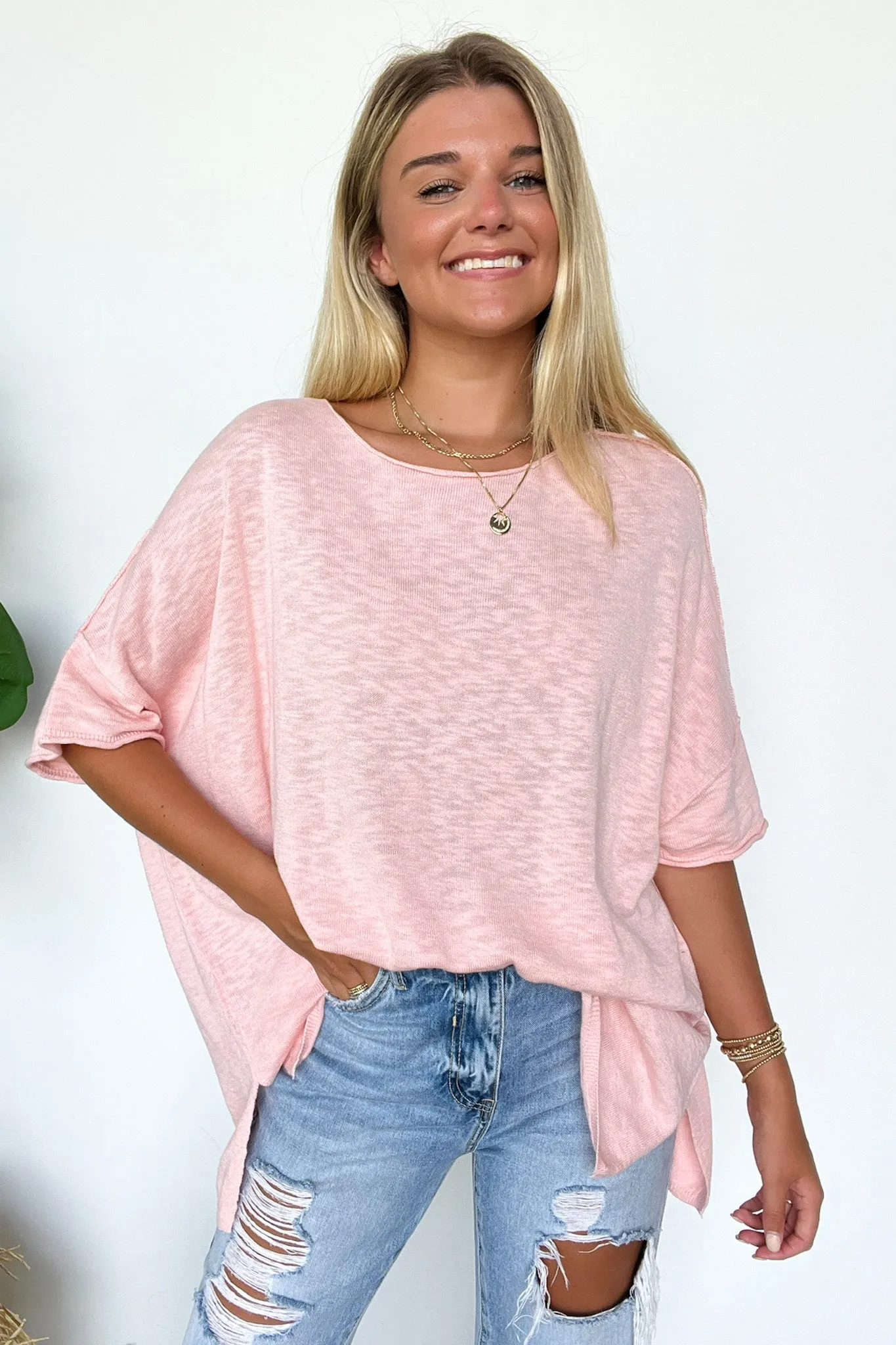 Casual Essence Raw Edge Oversized Top