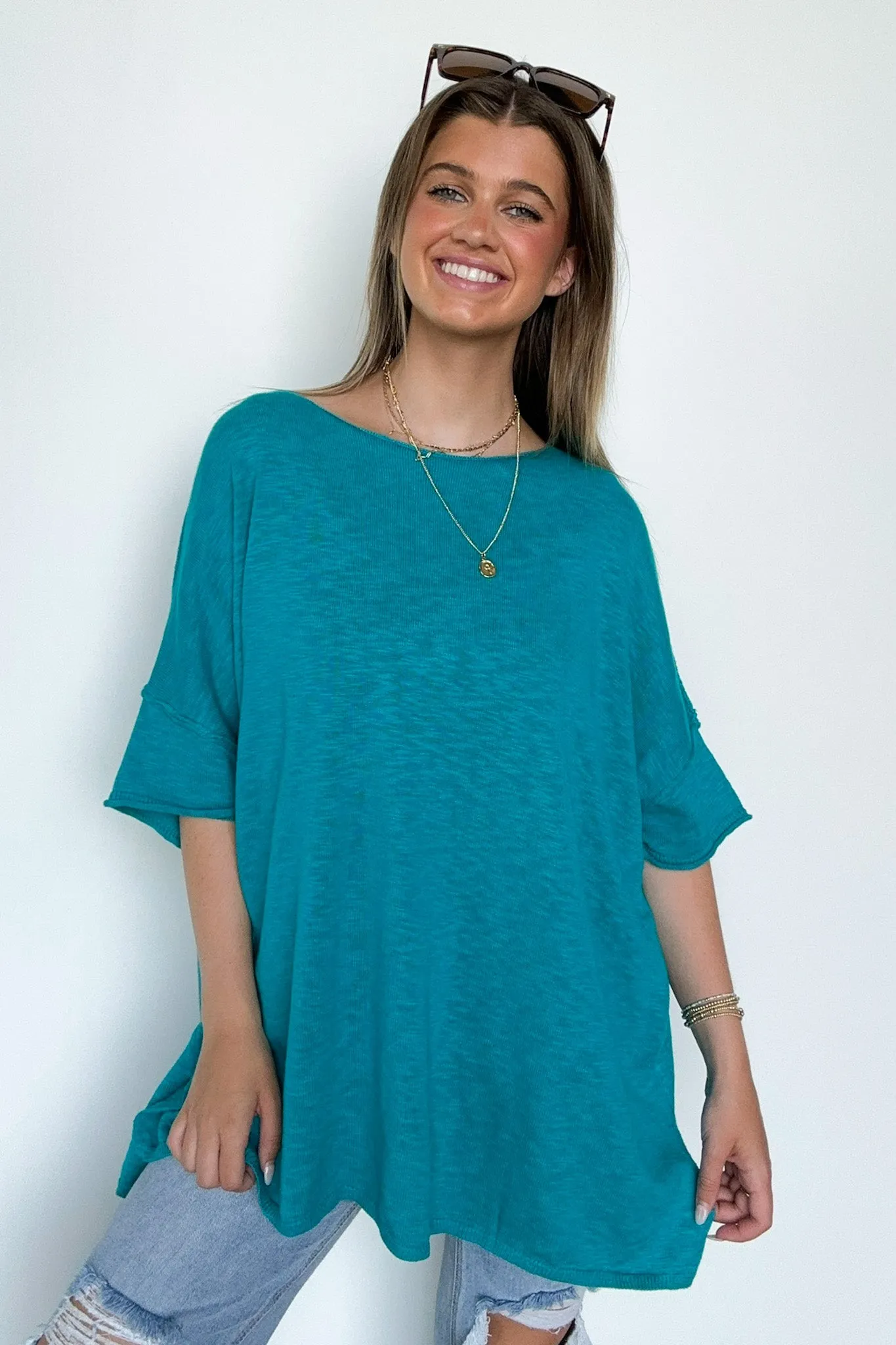 Casual Essence Raw Edge Oversized Top