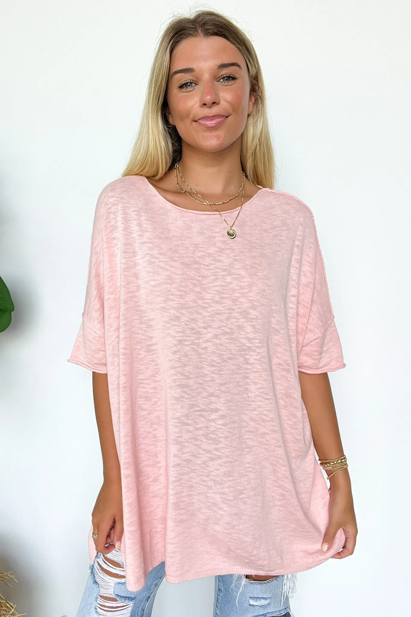 Casual Essence Raw Edge Oversized Top