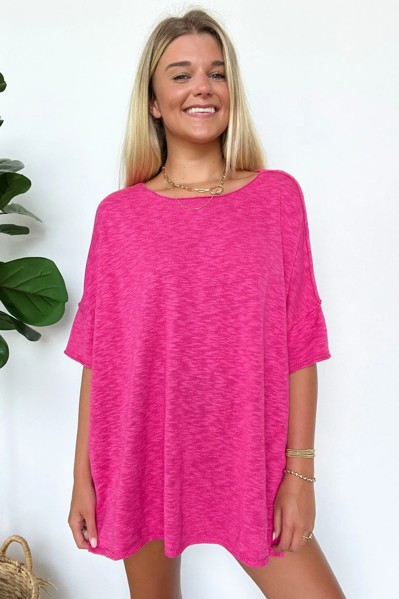 Casual Essence Raw Edge Oversized Top