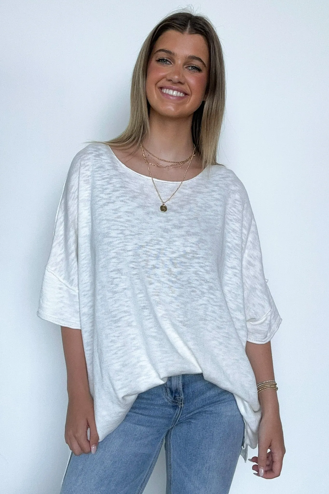 Casual Essence Raw Edge Oversized Top