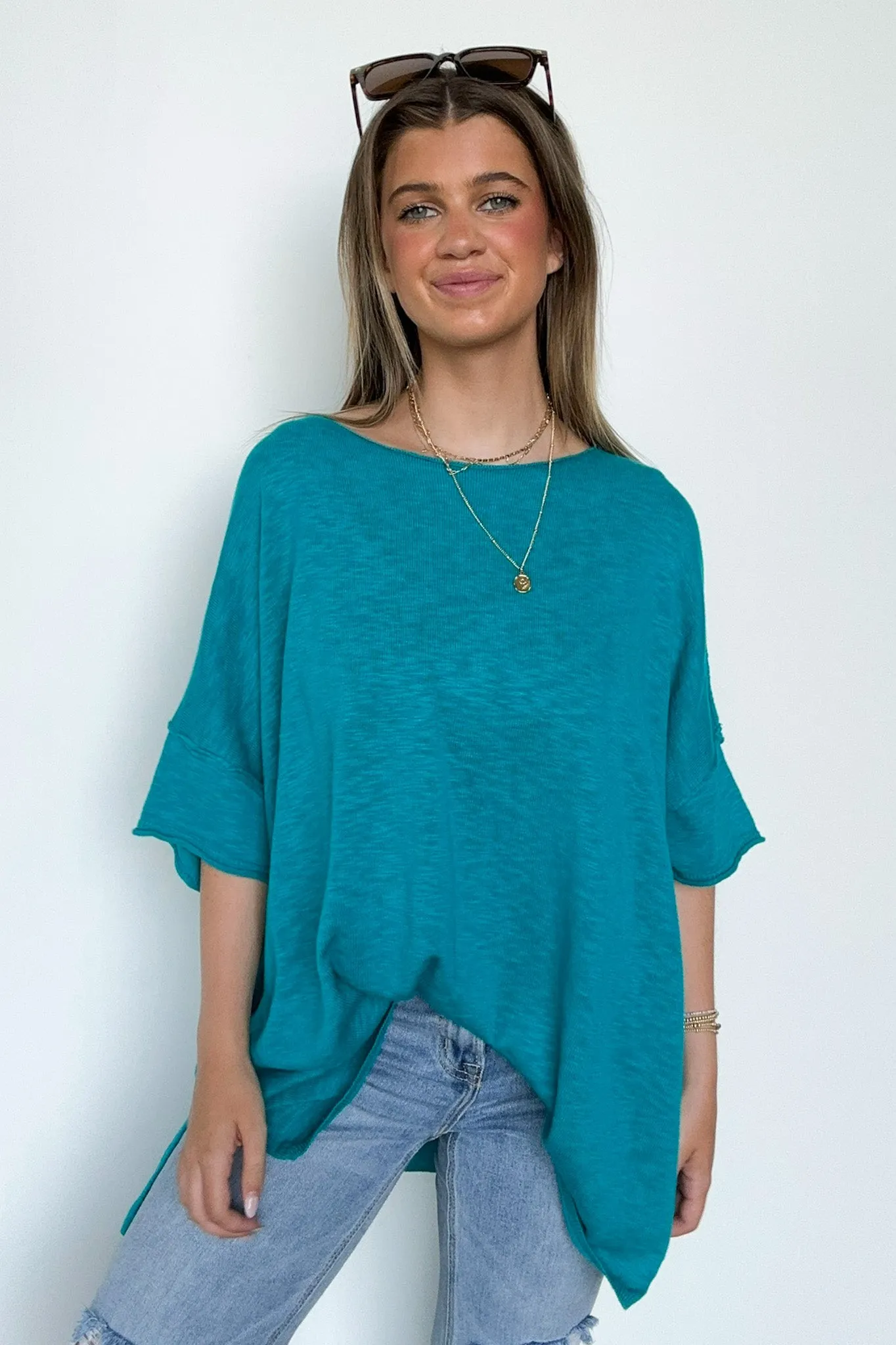 Casual Essence Raw Edge Oversized Top