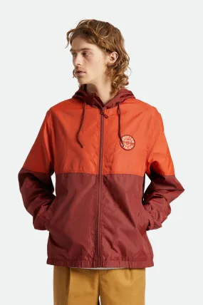 Claxton Crest Lightweight Zip Hood Jacket - Phoenix Orange/Dark Brick