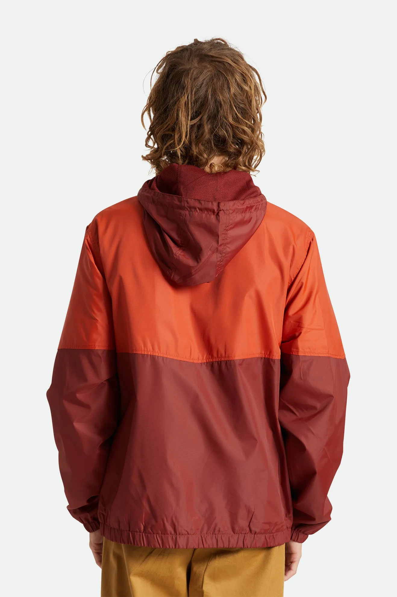 Claxton Crest Lightweight Zip Hood Jacket - Phoenix Orange/Dark Brick