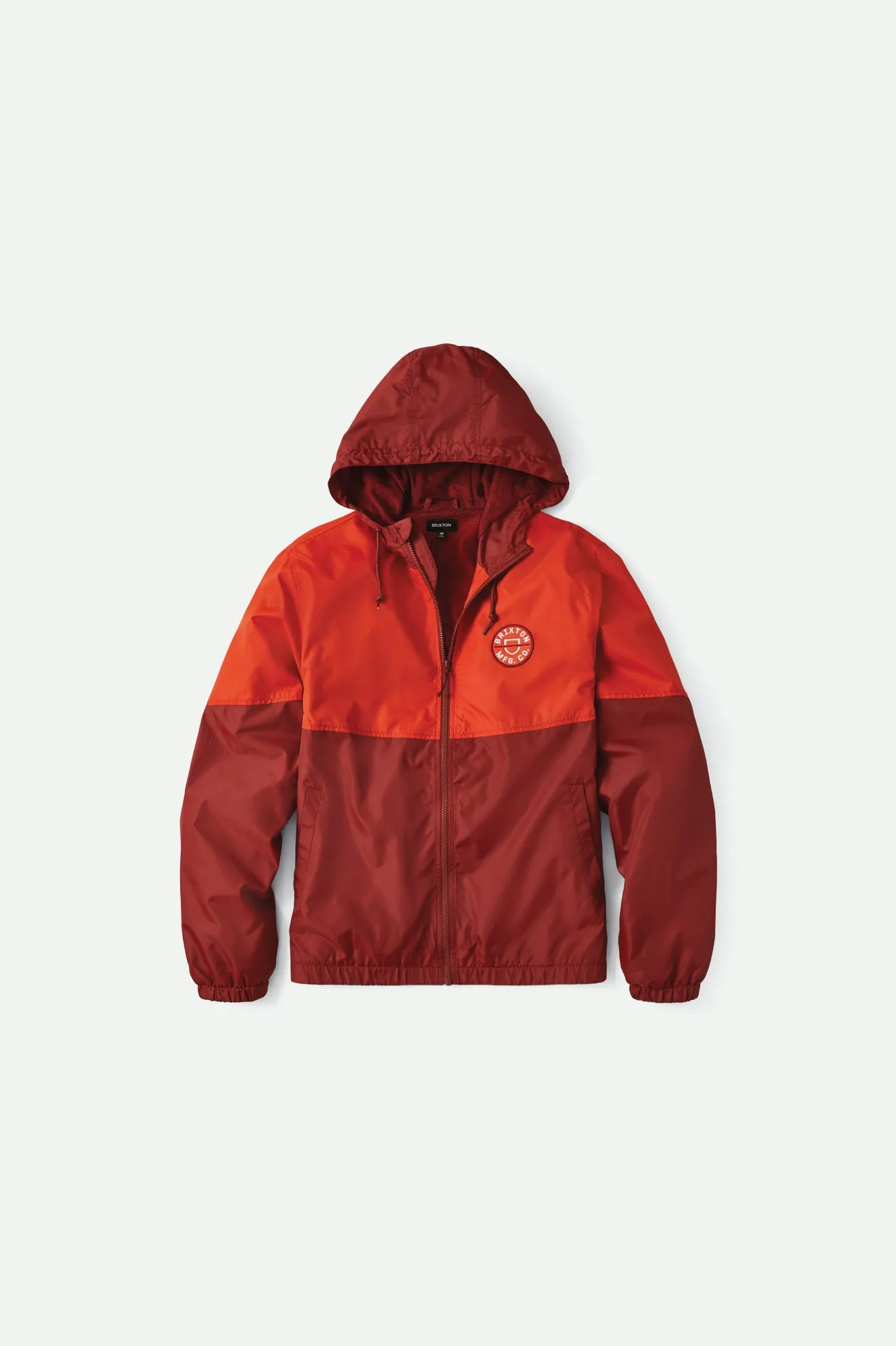 Claxton Crest Lightweight Zip Hood Jacket - Phoenix Orange/Dark Brick