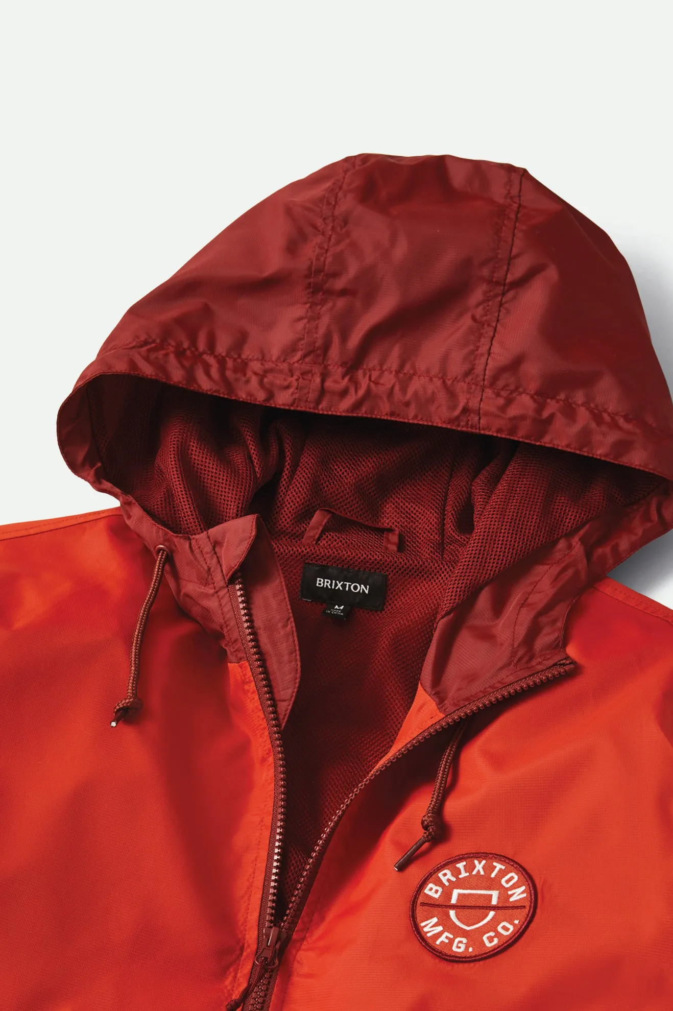 Claxton Crest Lightweight Zip Hood Jacket - Phoenix Orange/Dark Brick