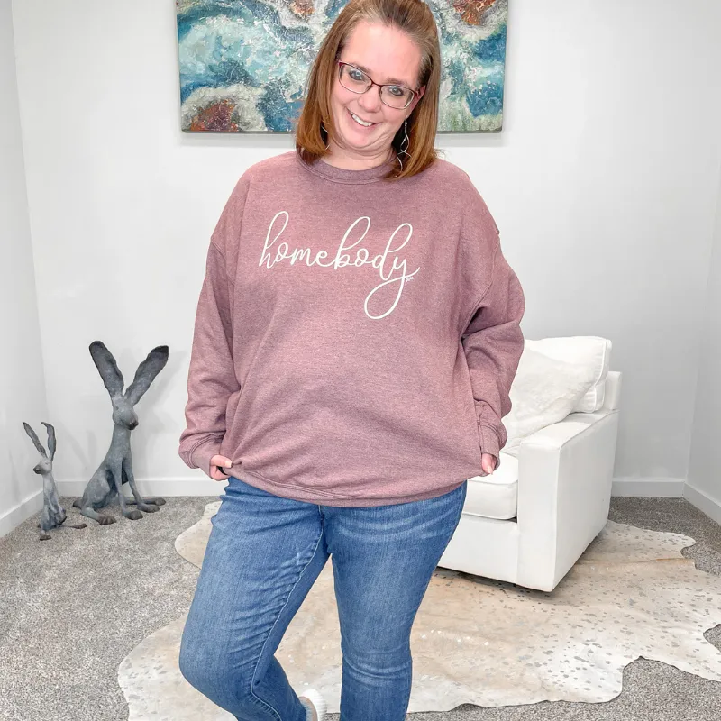 Comfortable Heathered Maroon Homebody Sweatshirt