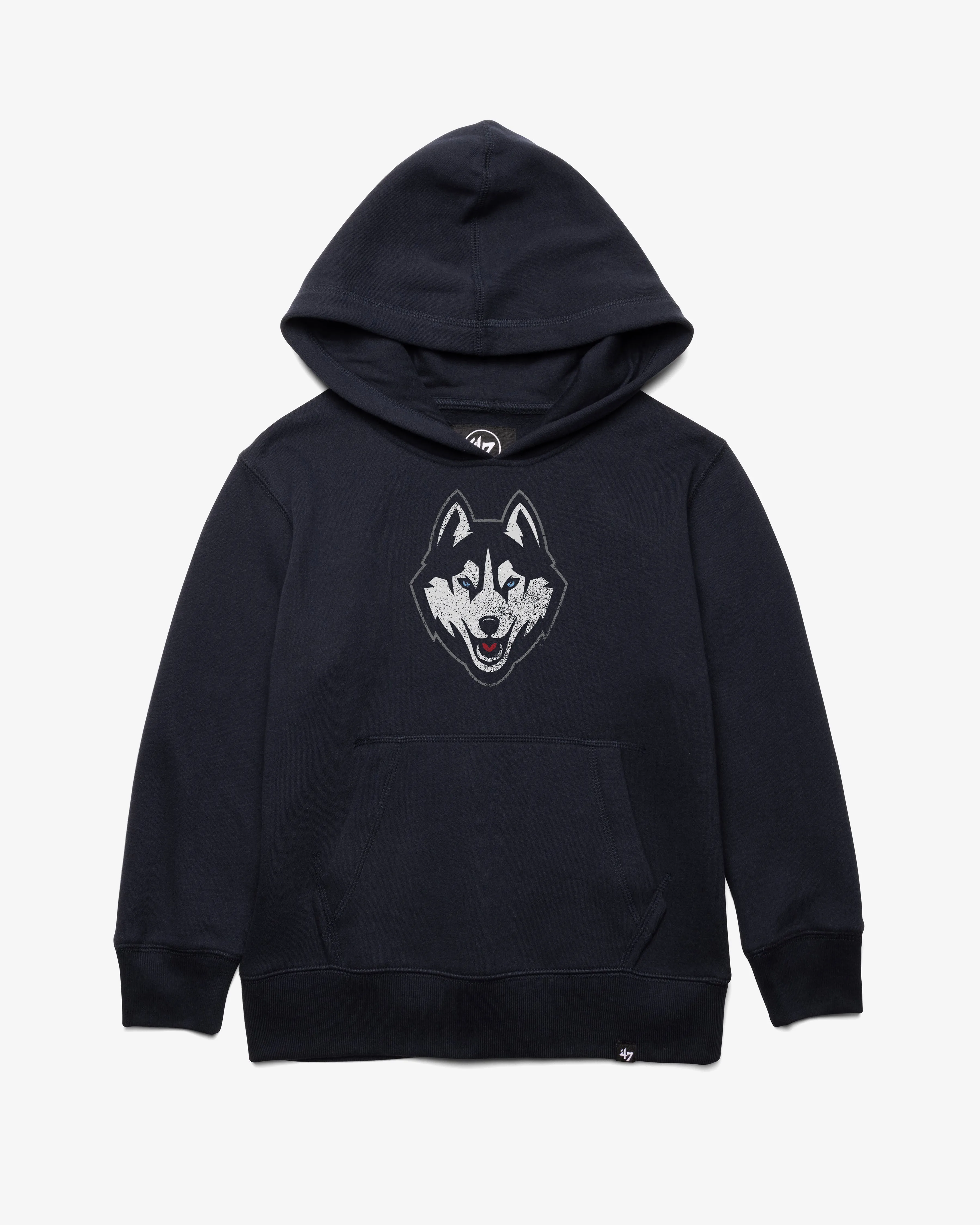 CONNECTICUT HUSKIES UCONN DOG DISTRESSED '47 IMPRINT HEADLINE HOOD KIDS