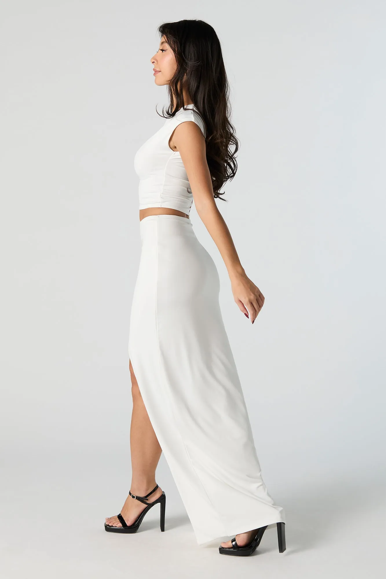 Contour Front Slit Maxi Skirt