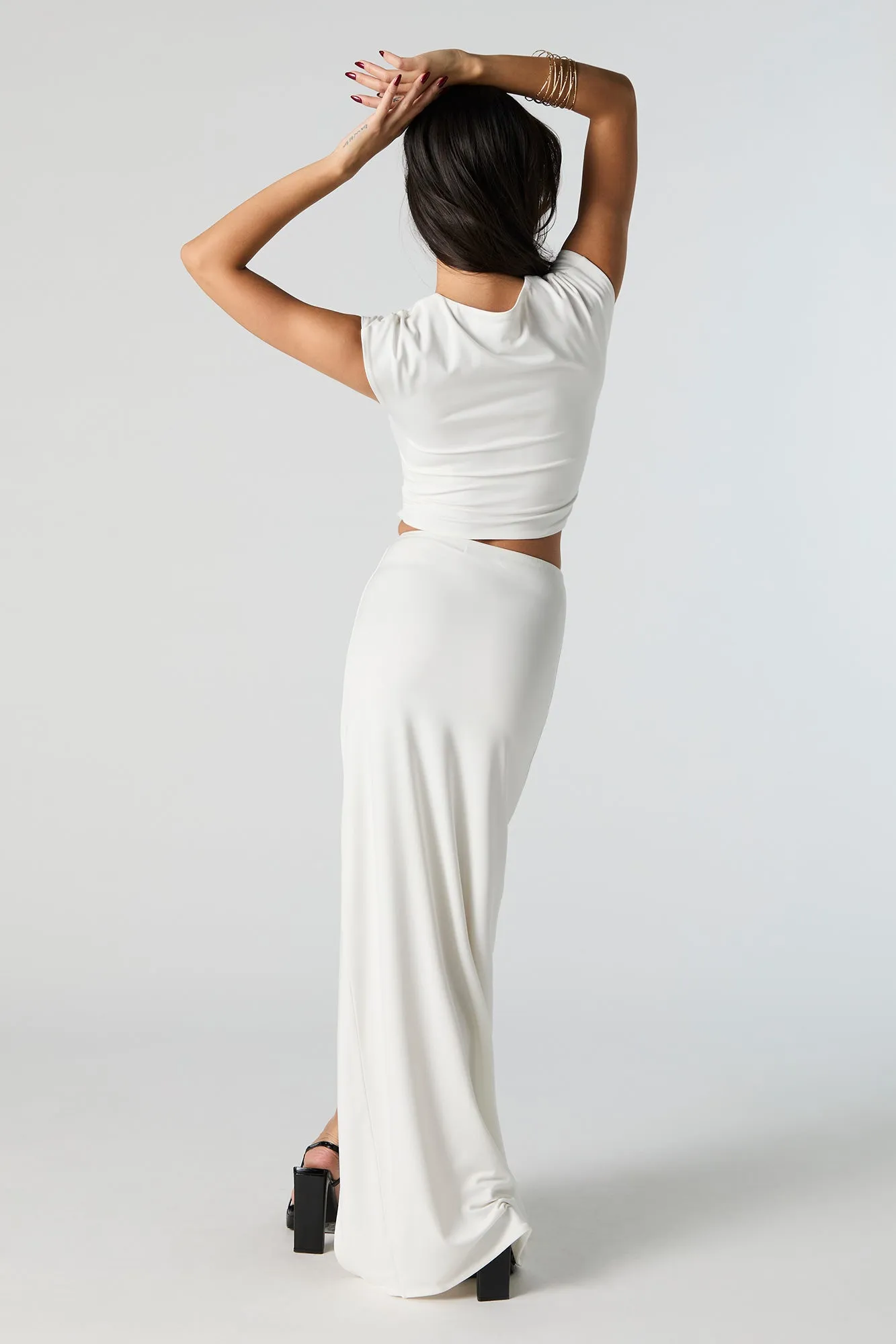 Contour Front Slit Maxi Skirt