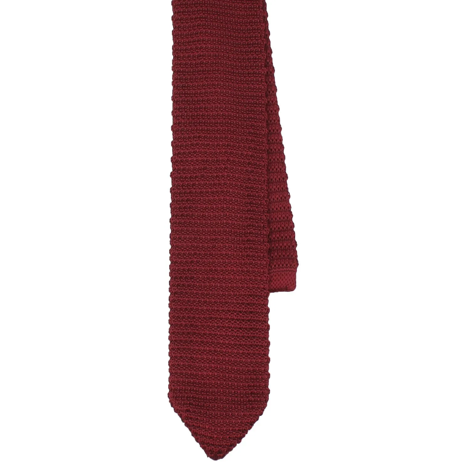 Dark Rosewood Maroon Pointed Knitted Tie