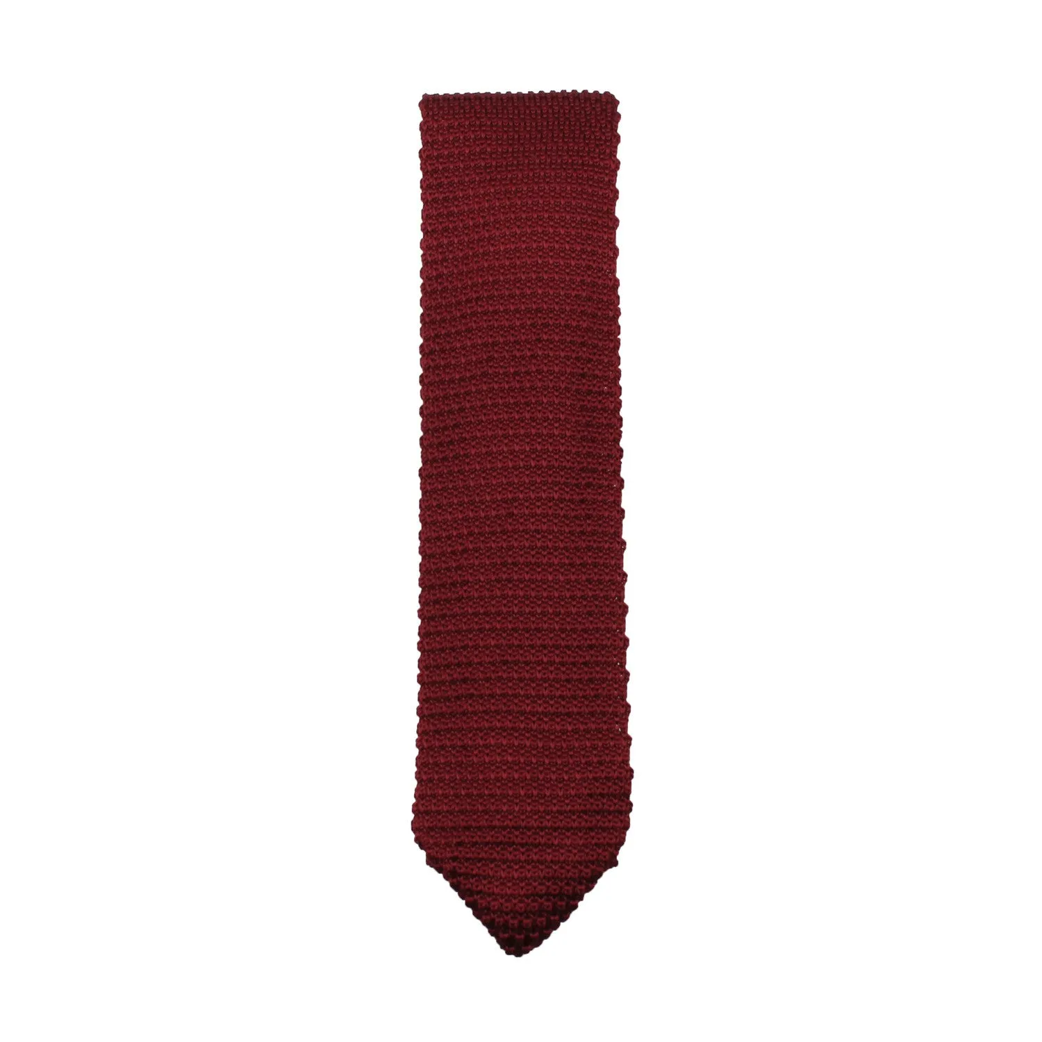 Dark Rosewood Maroon Pointed Knitted Tie