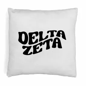 Delta Zeta Greek Mod Design on a Sorority Throw Pillow Cover for Dorm Room or Apartment Decor