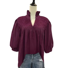 Double Maroon Tailgater Blouse