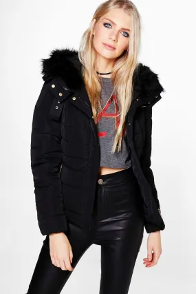 Emily Padded Jacket With Faux Fur Hood