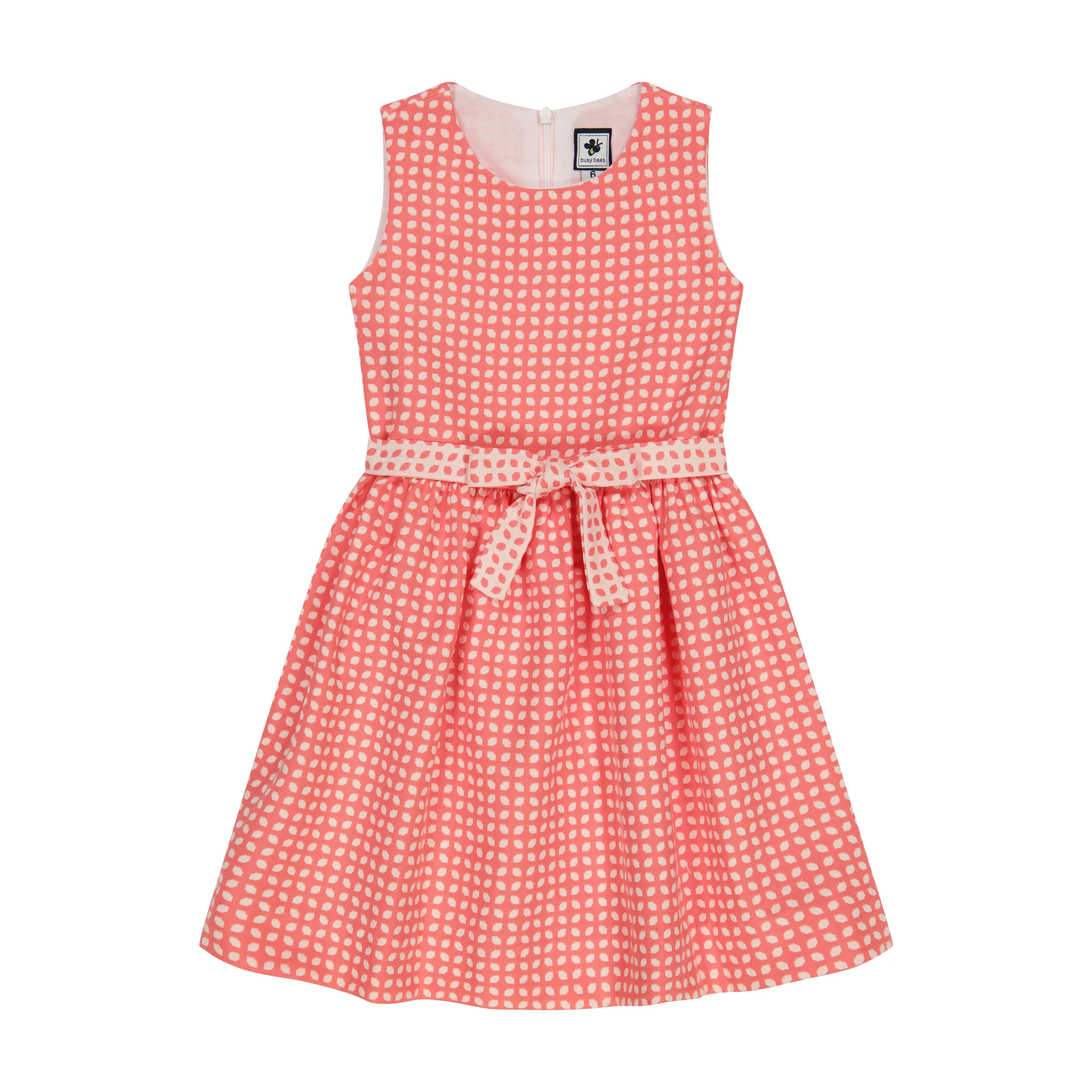 Emma Party Dress Coral Daisy Brocade