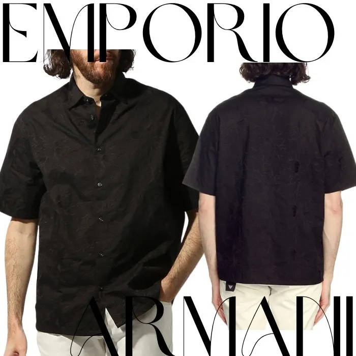 EMPORIO ARMANI  |Street Style Cotton Short Sleeves Shirts